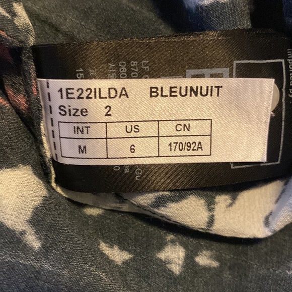 ba&sh Ilda Tye Dye Dress Navy with Red trim adorable style roomy fit - Picture 10 of 13